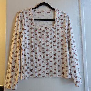 Old Navy Fitted Square-Neck Rib-Knit T-Shirt